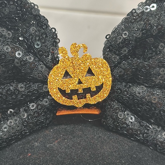 Disney Inspired Halloween Pumpkin Minnie Mouse Sequin Ears Headband NEW - Picture 4 of 11